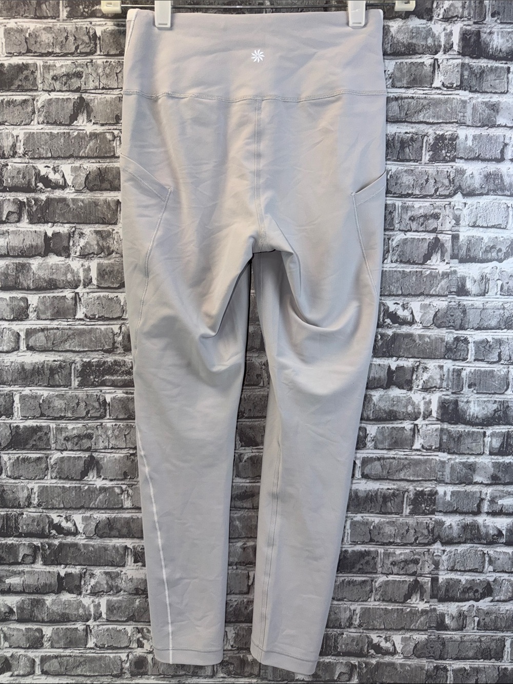 Athleta Light Gray Active Leggings with Side Pockets